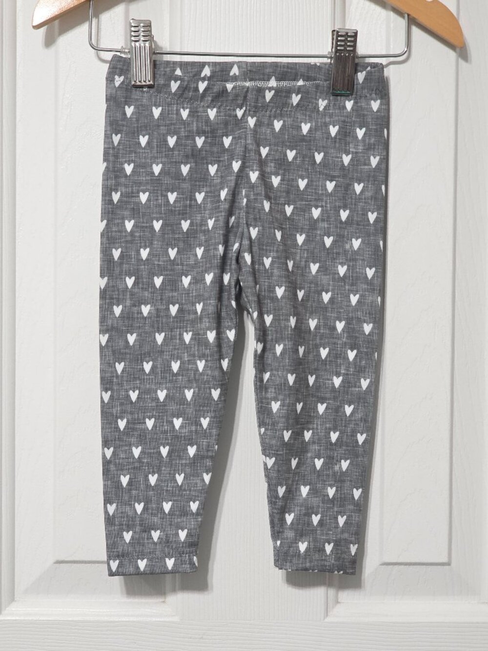 baby girl gray heart leggings, 12m